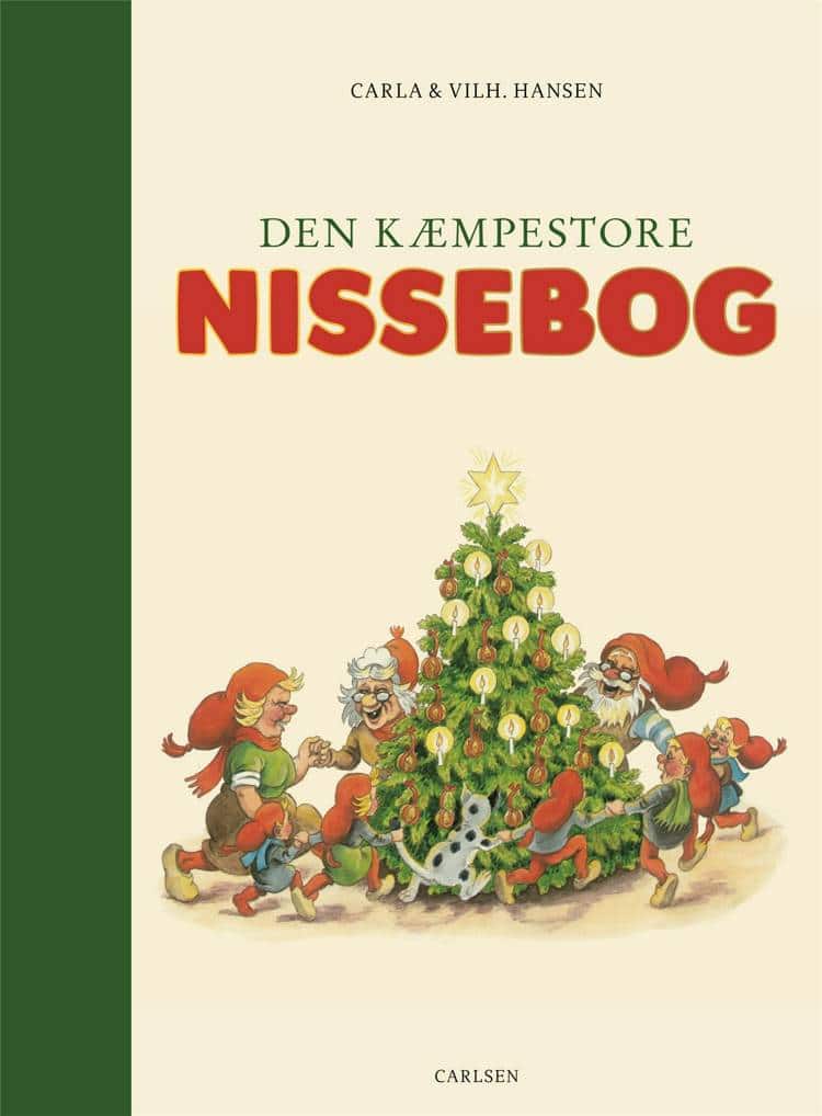 Den kæmpestore nissebog, nissebog, bog om nisser, bøger om nisser, julebørnebøger, Carla Hansen, Vilhelm Hansen