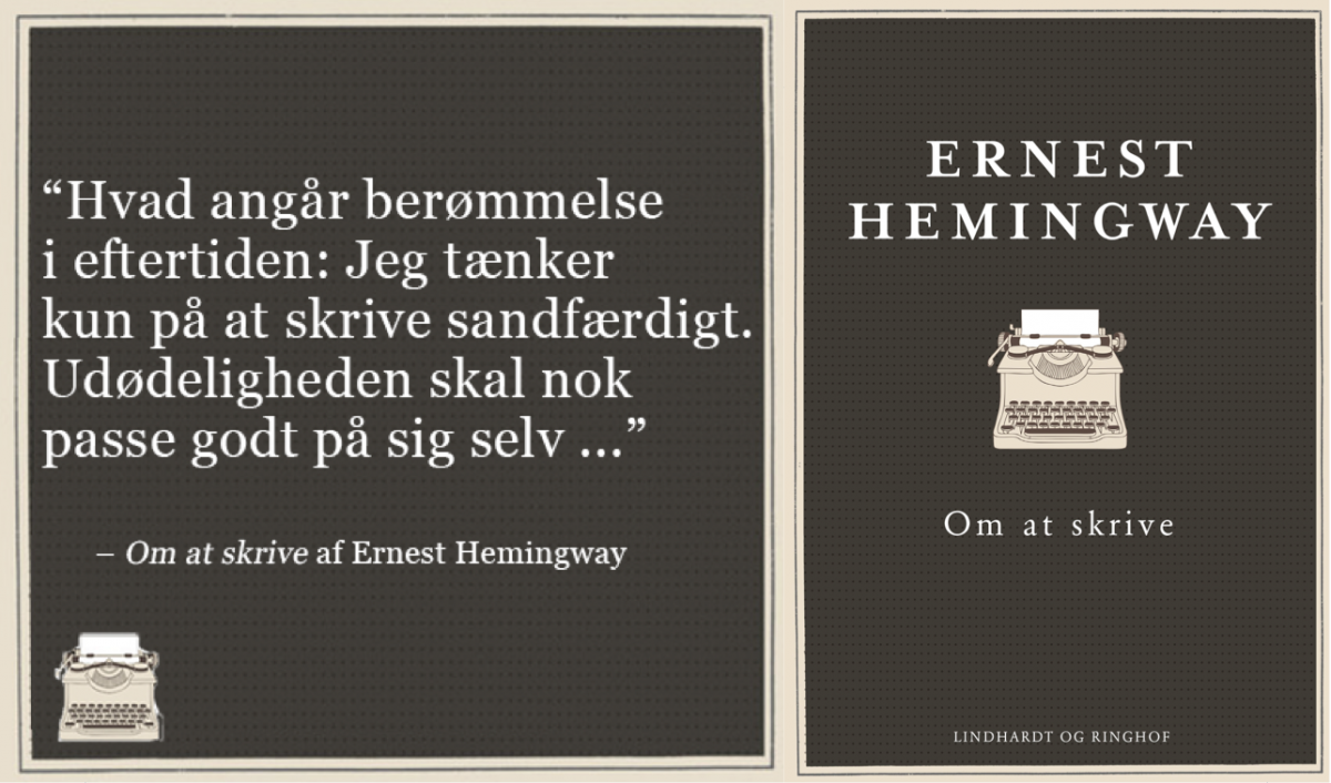 Ernest Hemingway: Om at skrive