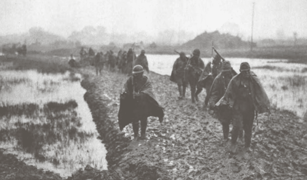 Japanske tropper på march mod Nanjing i 1937