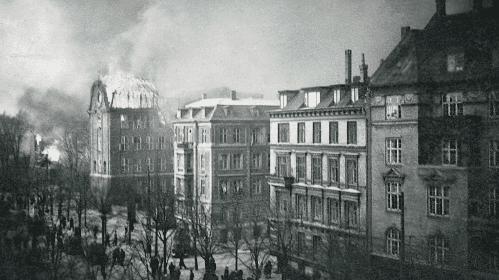 Bombemål Shellhuset, Den franske skole, Anden Verdenskrig