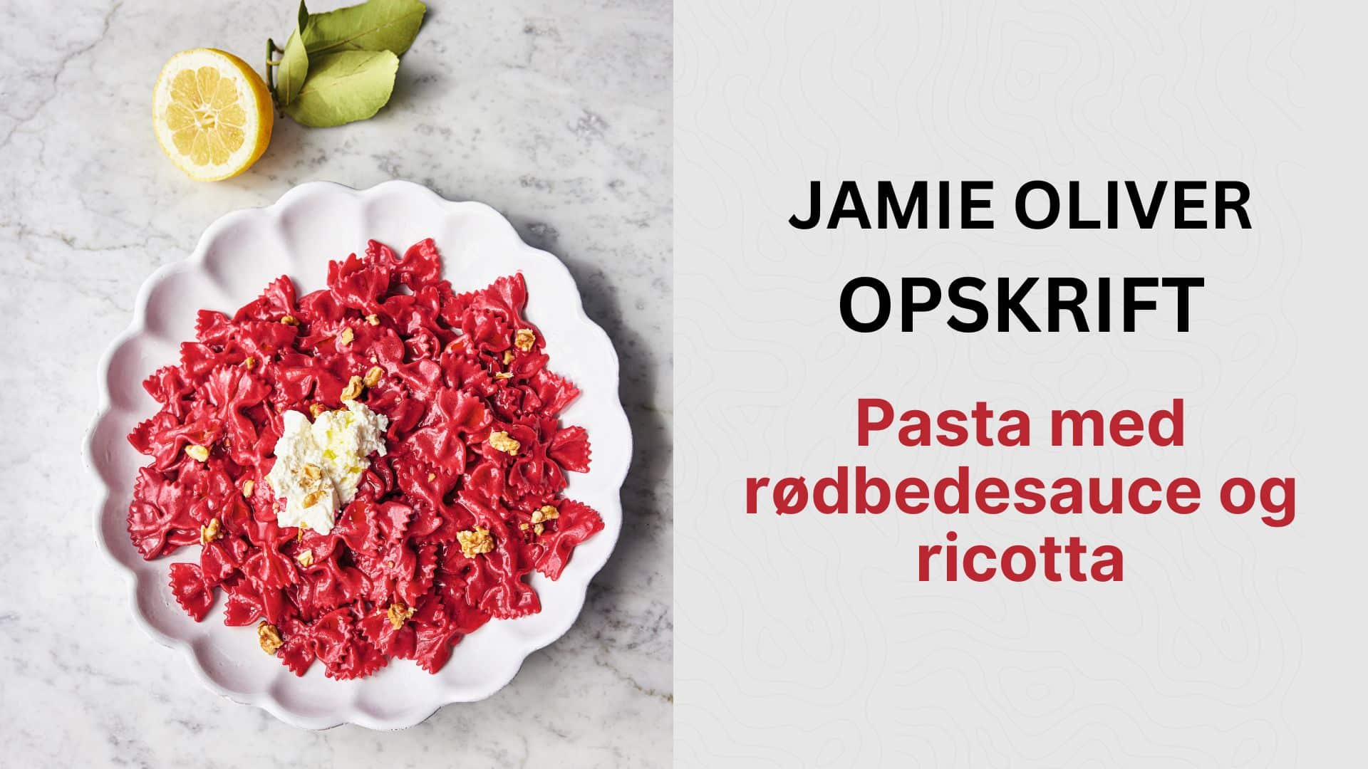 Pasta med rødbedesauce og ricotta. Prøv den enkle og lækre Jamie Oliver-opskrift her